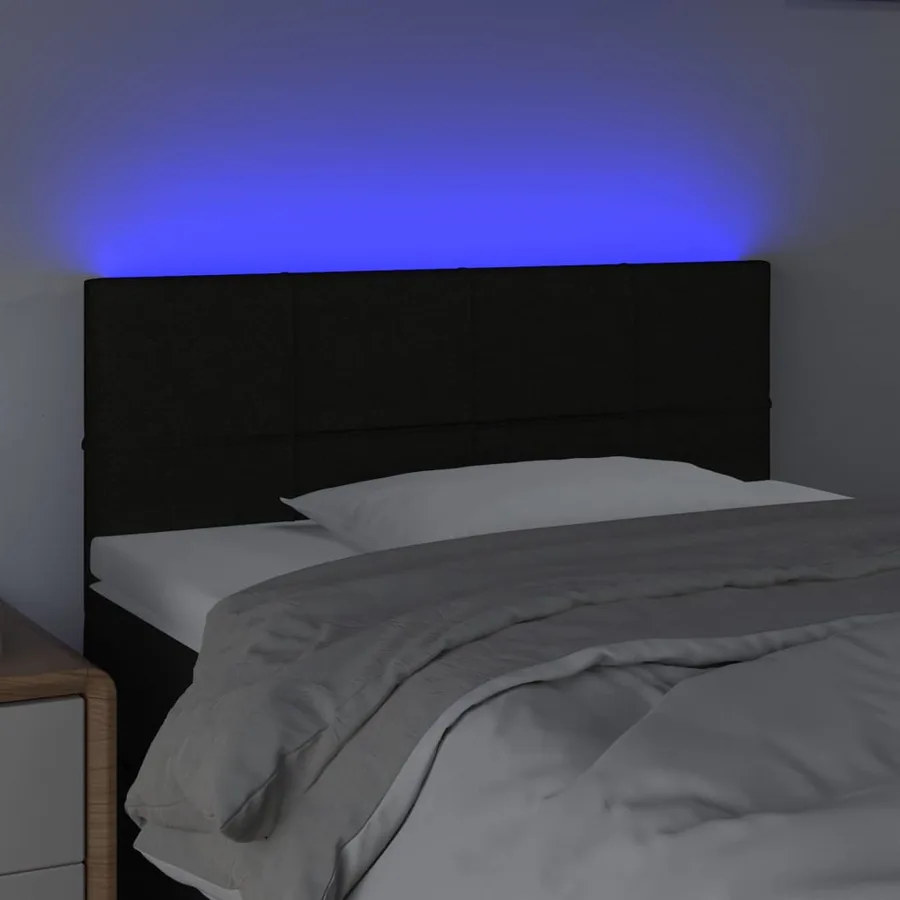 Tête de lit à LED Noir 80x5x78/88 cm Tissu - 3