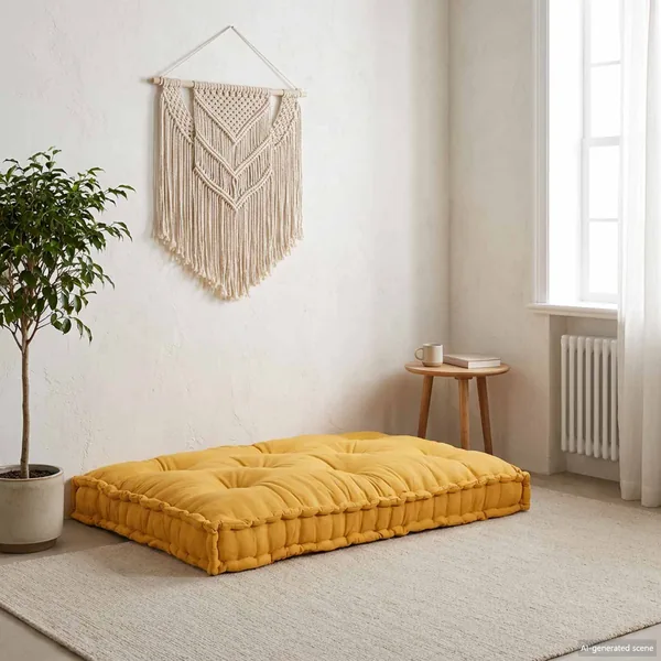 Coussin de canapé sur palette Jaune 120 x 80 x 12 cm Tissu