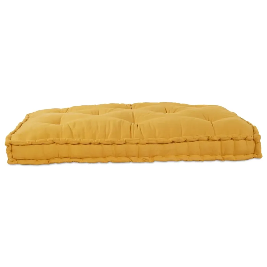 Coussin de canapé sur palette Jaune 120 x 80 x 12 cm Tissu - 4