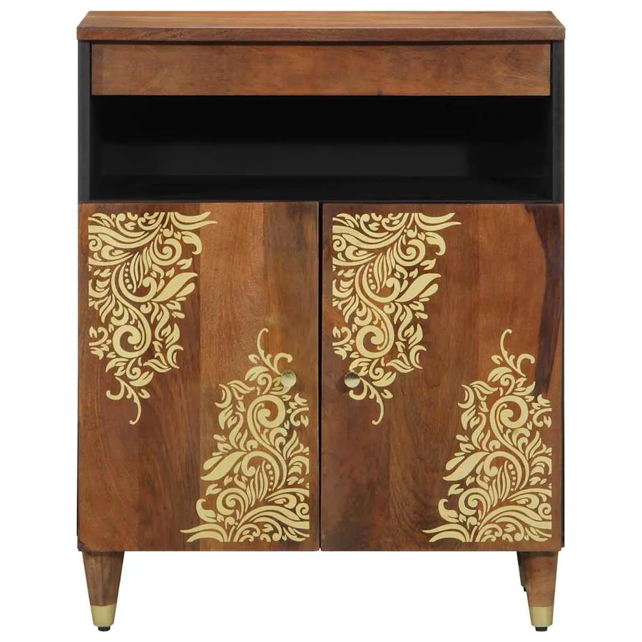 Buffet avec porte Marron 60 x 33 x 75 cm Bois de mangue massif - 3