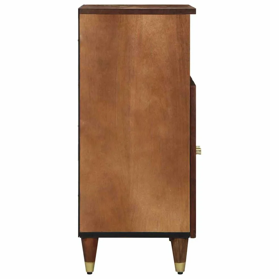 Buffet avec porte Marron 60 x 33 x 75 cm Bois de mangue massif - 4