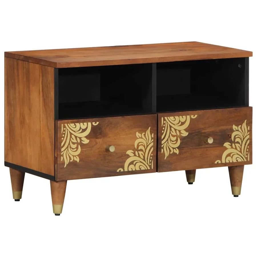 Meuble TV Marron miel 70 x 33 x 46 cm Bois de mangue massif