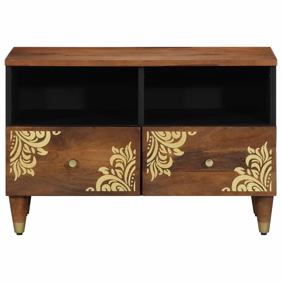 Meuble TV Marron miel 70 x 33 x 46 cm Bois de mangue massif - 3