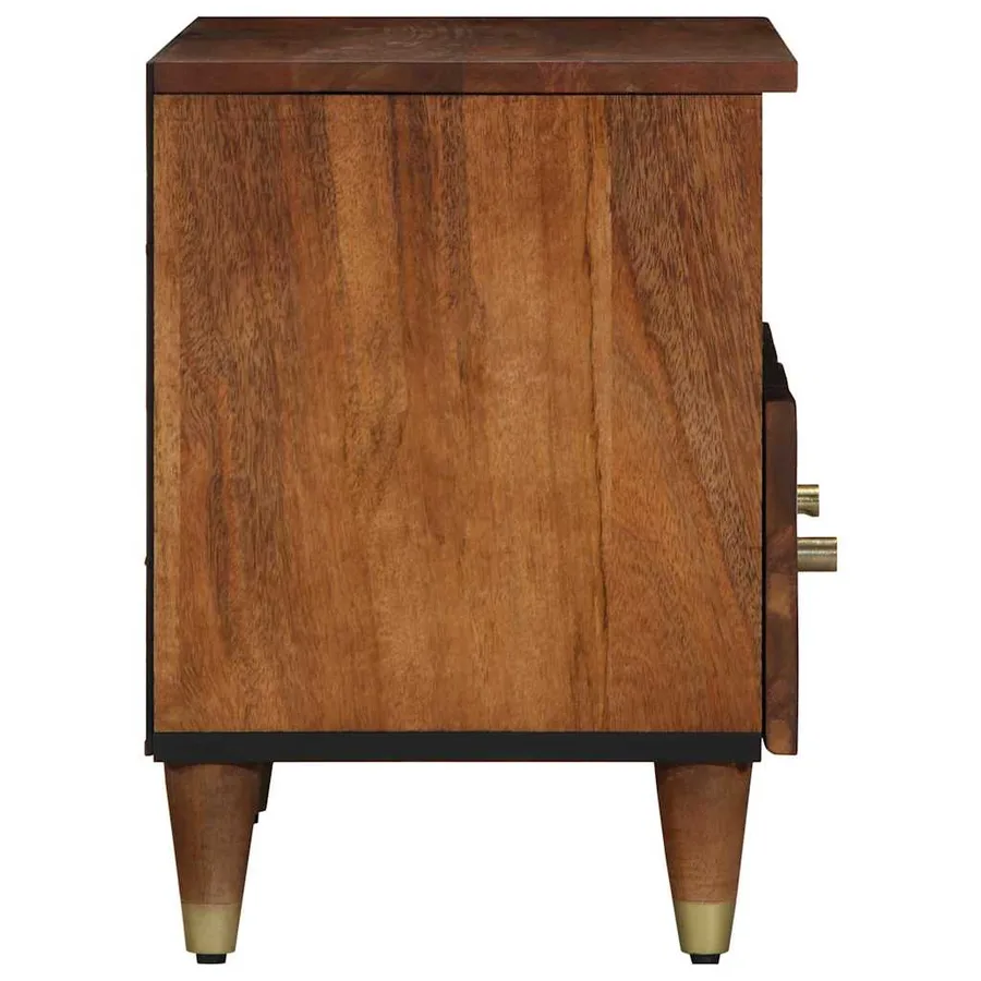 Meuble TV Marron miel 70 x 33 x 46 cm Bois de mangue massif - 4