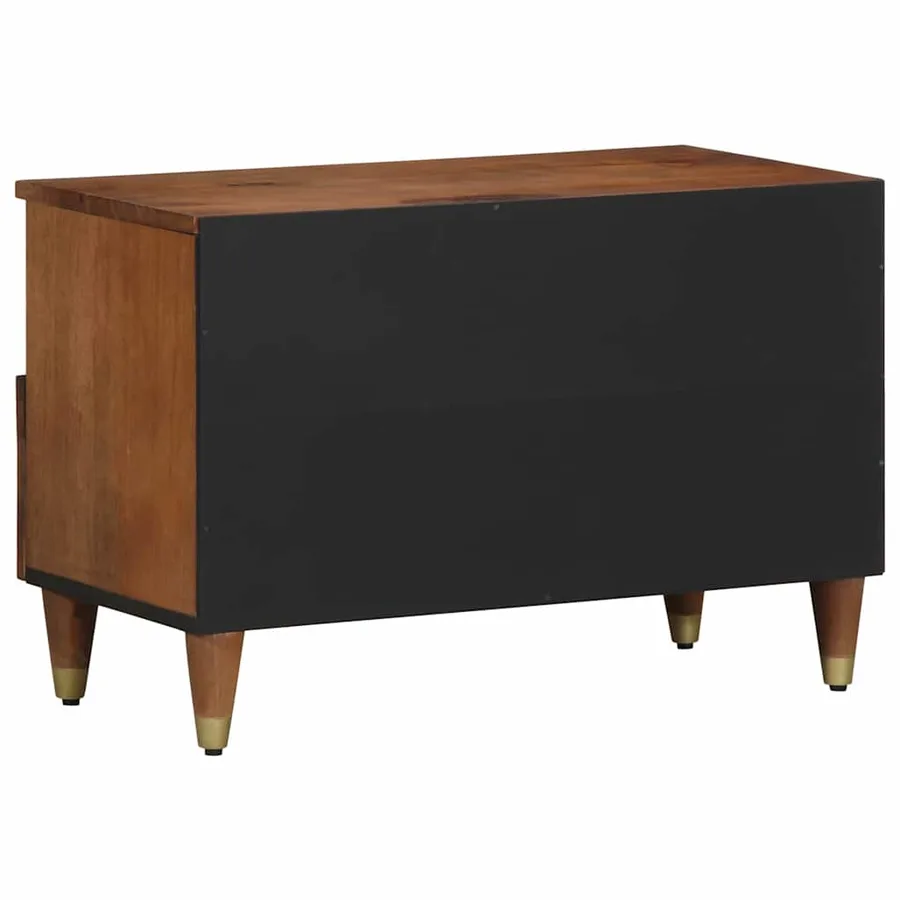 Meuble TV Marron miel 70 x 33 x 46 cm Bois de mangue massif - 5