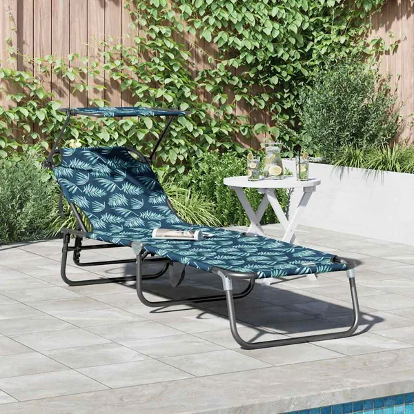 Chaise longue pliante Multicolore 190 x 57 x 81 cm oxford