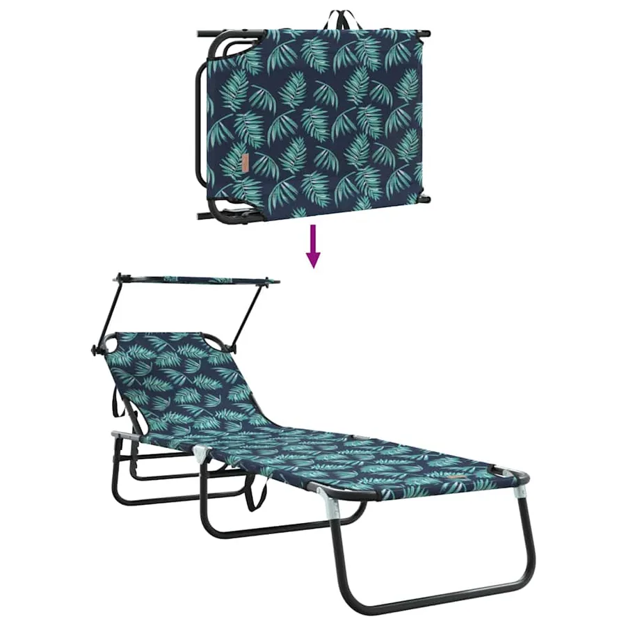 Chaise longue pliante Multicolore 190 x 57 x 81 cm oxford - 10