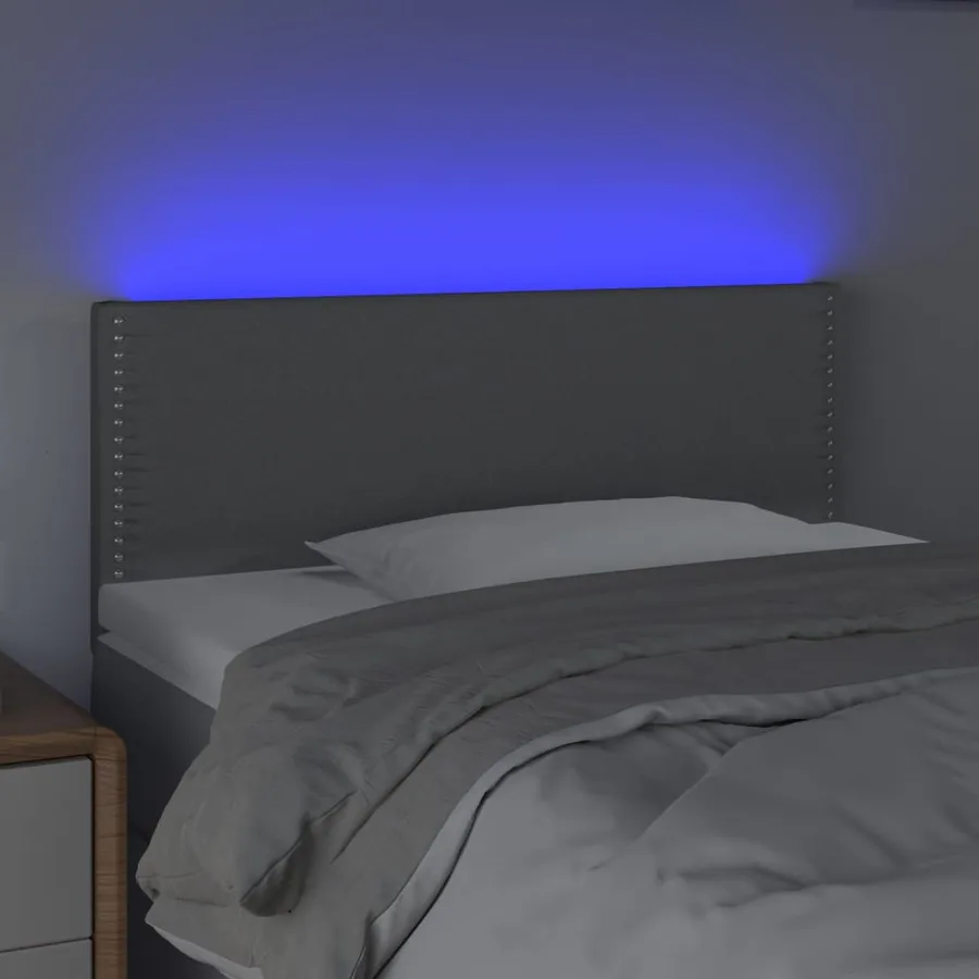 Tête de lit à LED Gris clair 80x5x78/88 cm Tissu - 3