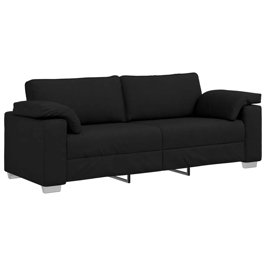 Canapé 2 pcs Noir 219 x 80 x 82 cm tissu - 5