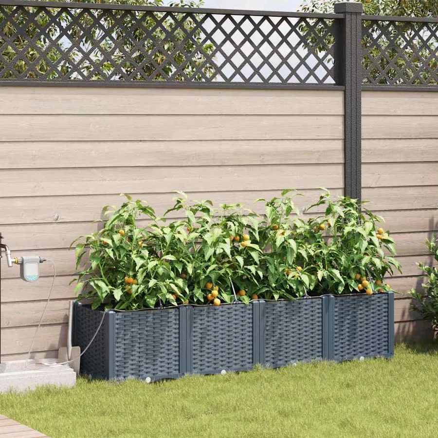 Cache-pot de jardin 4 pc Gris clair 160 x 40 x 37,5 cm PP