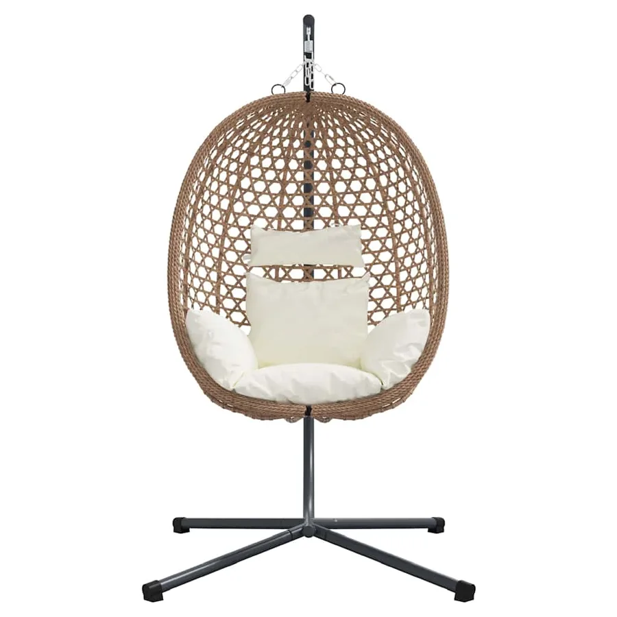 Chaise suspendue Crème claire 104 x 100 x 191 cm polyrotin - 5