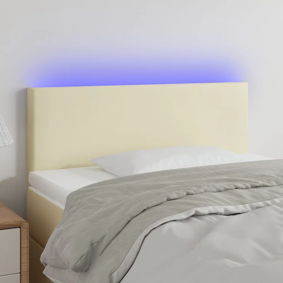 Tête de lit à LED Crème 80x5x78/88 cm Similicuir