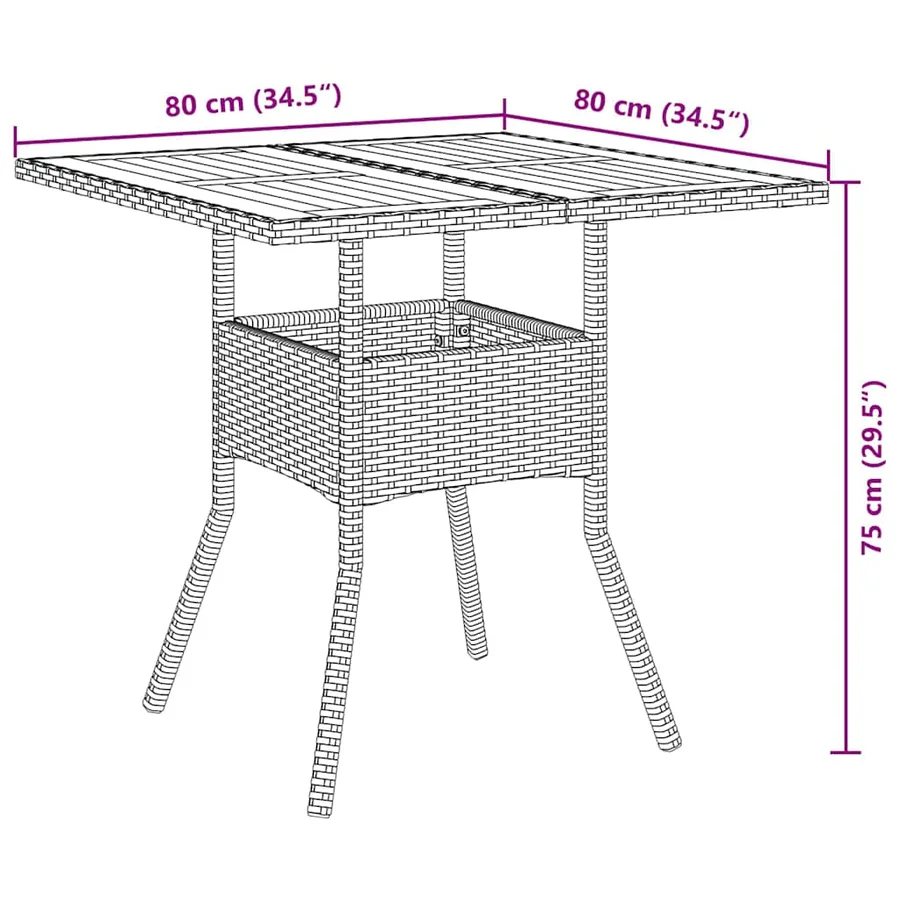 Ensemble de salle à manger pour jardin 5 pcs Noir polyrotin - 11