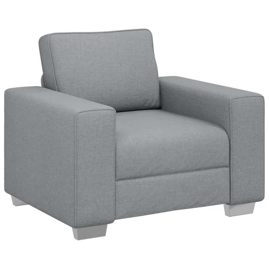 Canapé 3 pcs Gris clair 219 x 80 x 82 cm Tissu en lin mélangé - 4