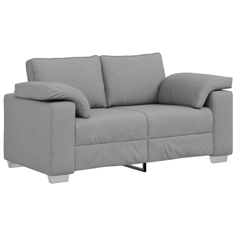 Canapé 3 pcs Gris clair 219 x 80 x 82 cm Tissu en lin mélangé - 5
