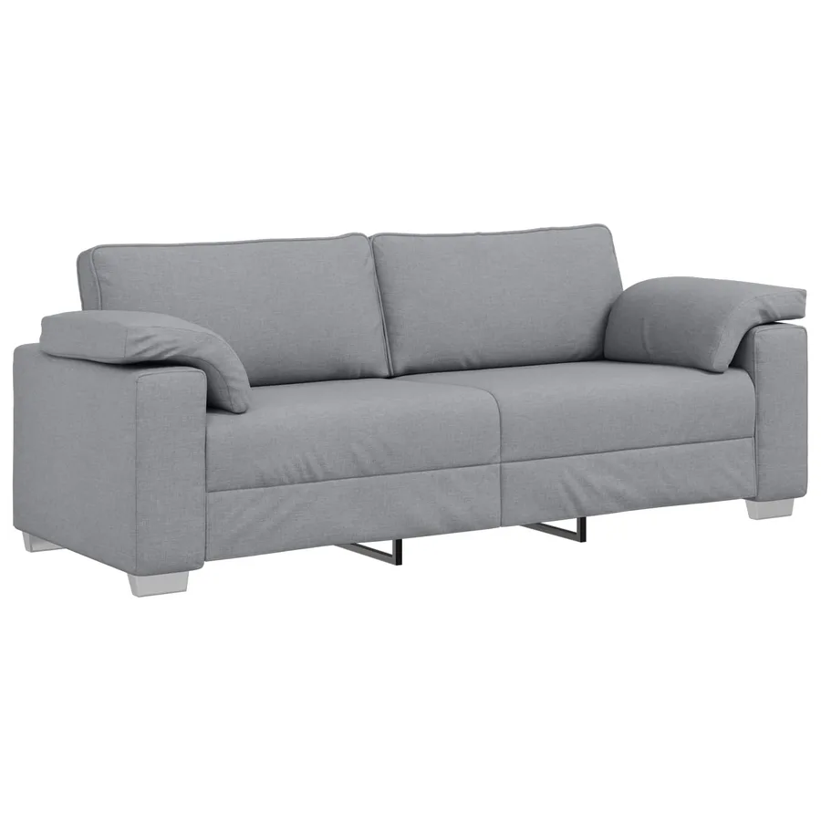 Canapé 3 pcs Gris clair 219 x 80 x 82 cm Tissu en lin mélangé - 6