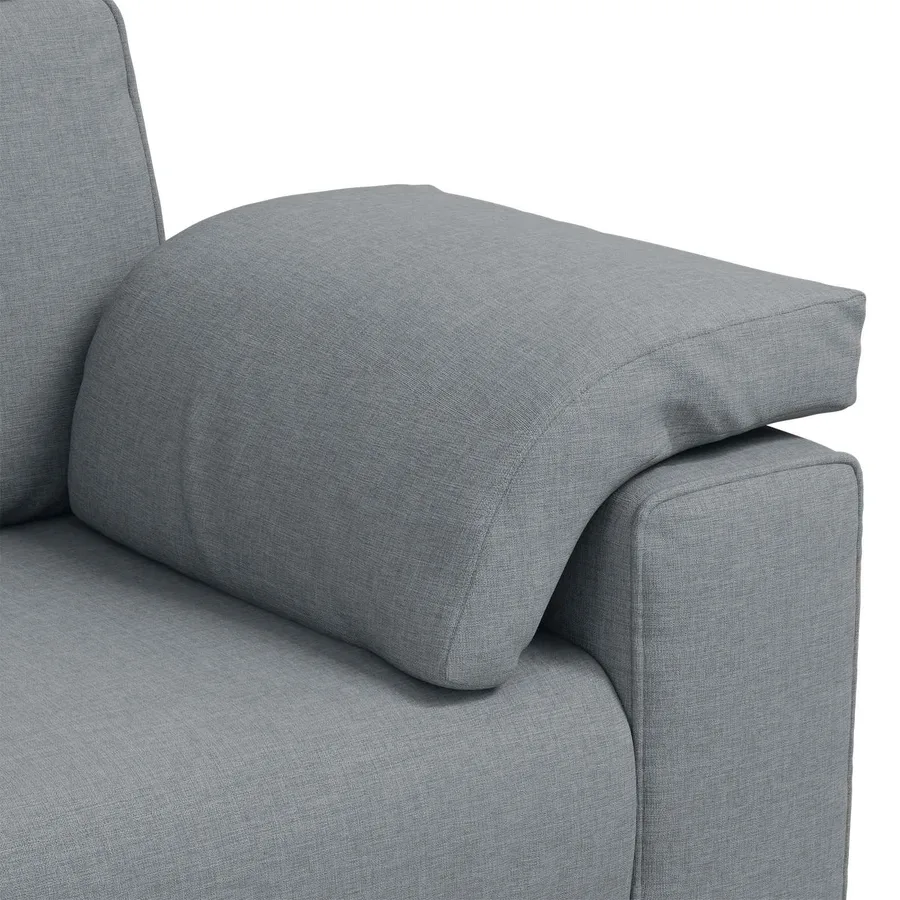 Canapé 3 pcs Gris clair 219 x 80 x 82 cm Tissu en lin mélangé - 8