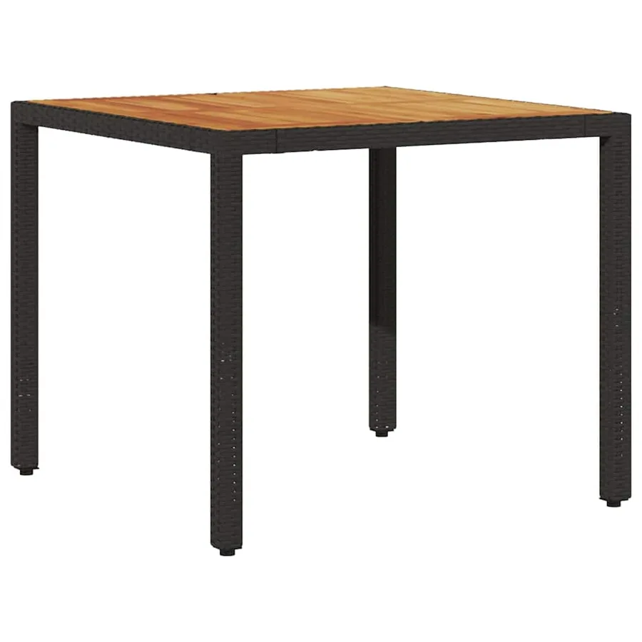 Ensemble de salle à manger pour jardin 3 pcs Noir polyrotin - 5