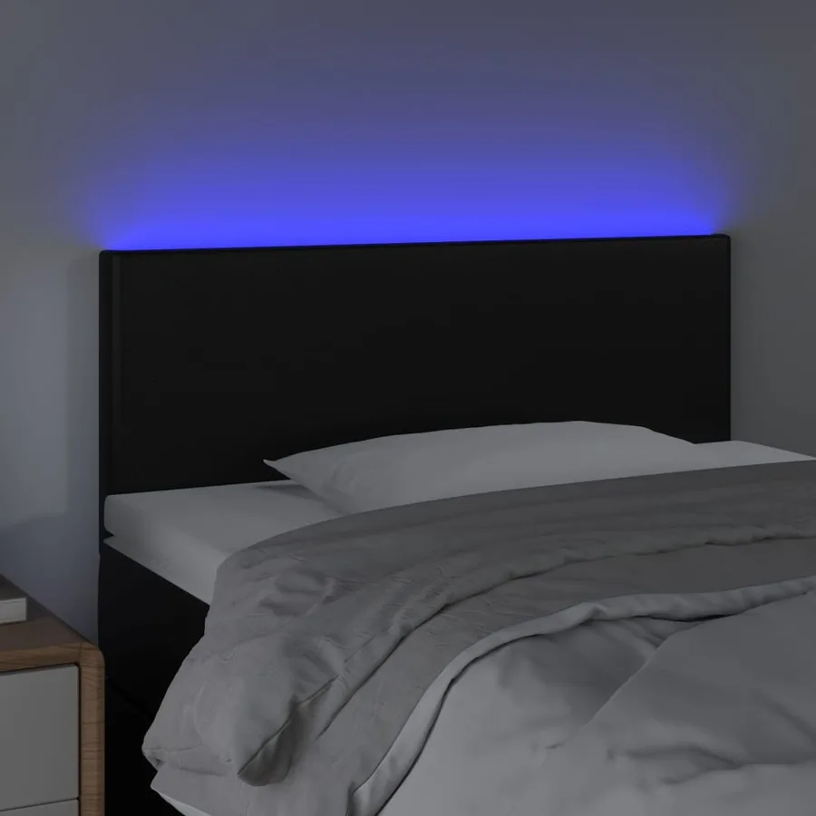 Tête de lit à LED Noir 80x5x78/88 cm Similicuir - 3
