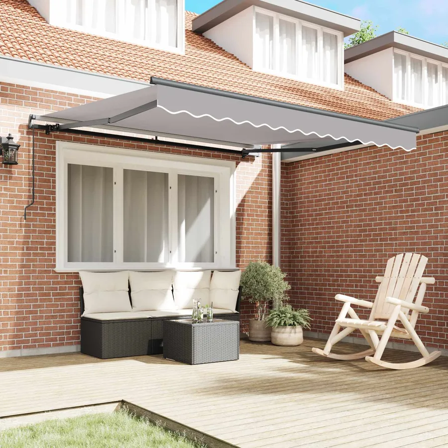 Auvent rétractable Gris clair 350 x 250 cm - 3