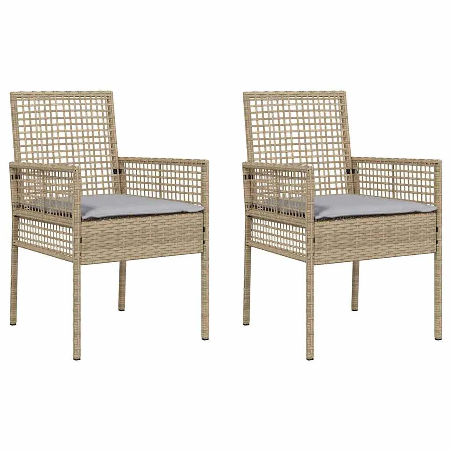 Chaise de jardin 2 pcs Beige 55 x 53 x 85 cm polyrotin - 2