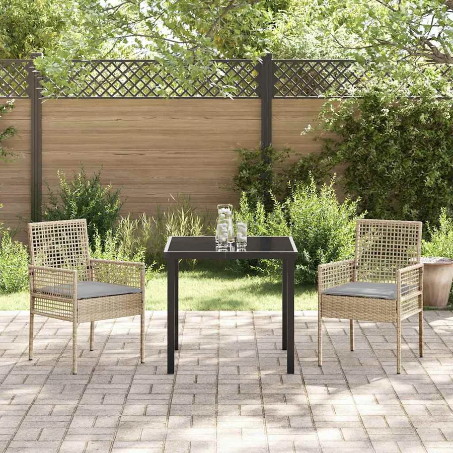 Chaise de jardin 2 pcs Beige 55 x 53 x 85 cm polyrotin - 3