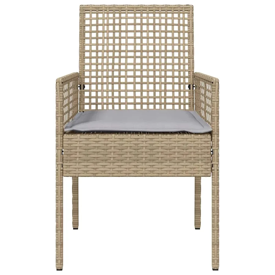 Chaise de jardin 2 pcs Beige 55 x 53 x 85 cm polyrotin - 5