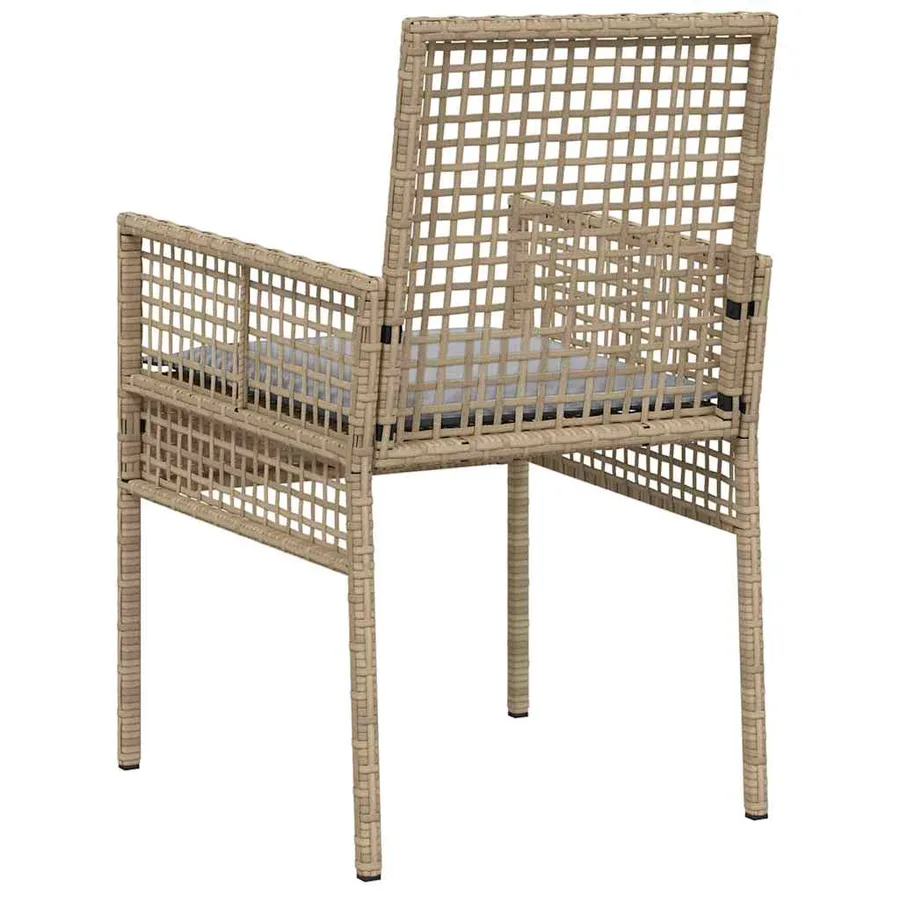 Chaise de jardin 2 pcs Beige 55 x 53 x 85 cm polyrotin - 7