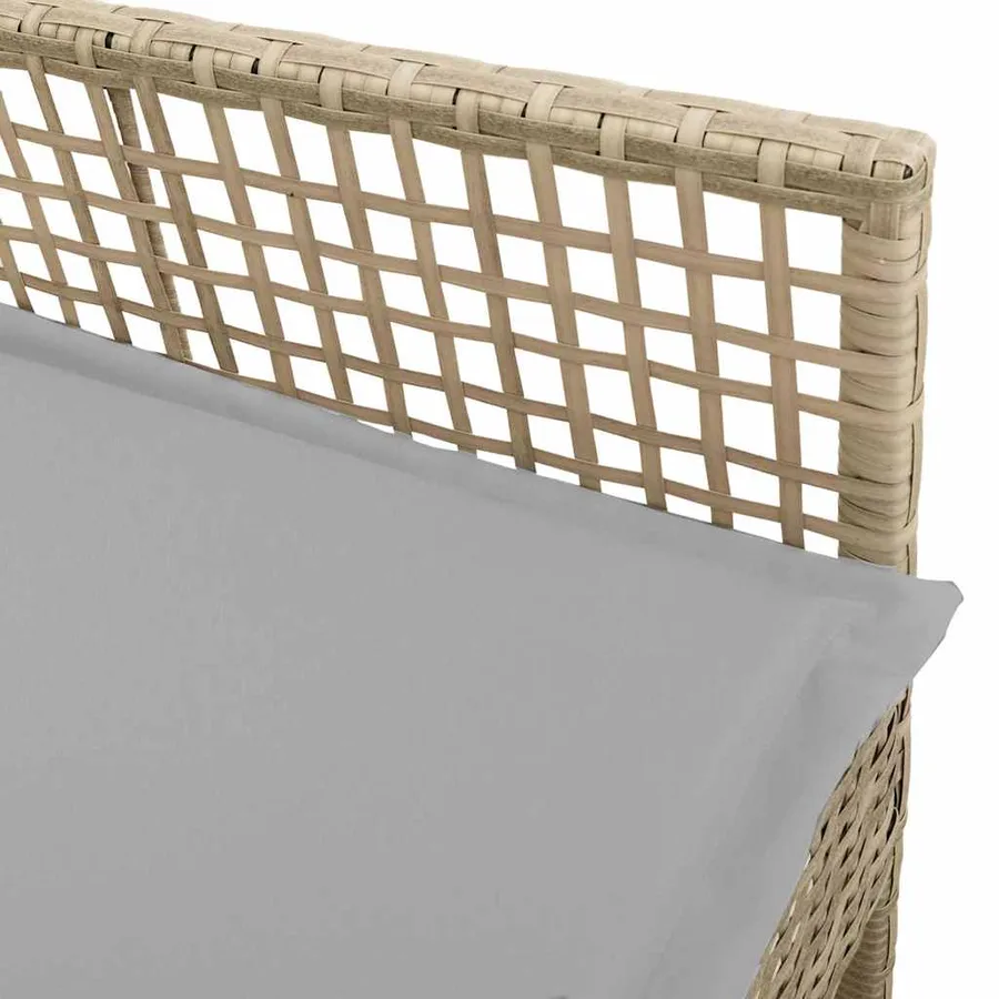 Chaise de jardin 2 pcs Beige 55 x 53 x 85 cm polyrotin - 9