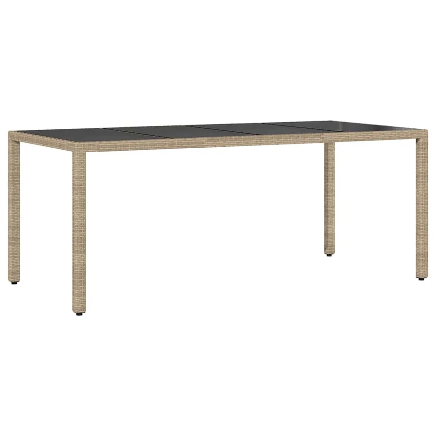 Ensemble de salle à manger pour jardin 9 pcs Beige polyrotin - 5