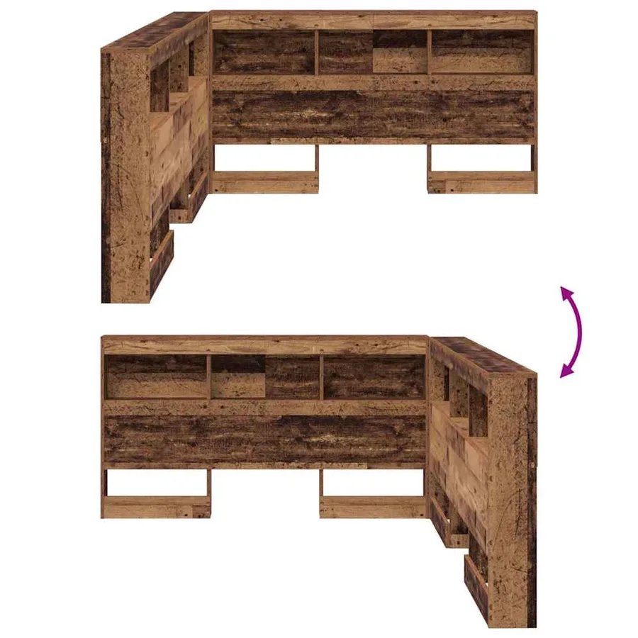 Tête de lit de rangement Bois Ancien 140 cm Bois d'ingénierie - 8