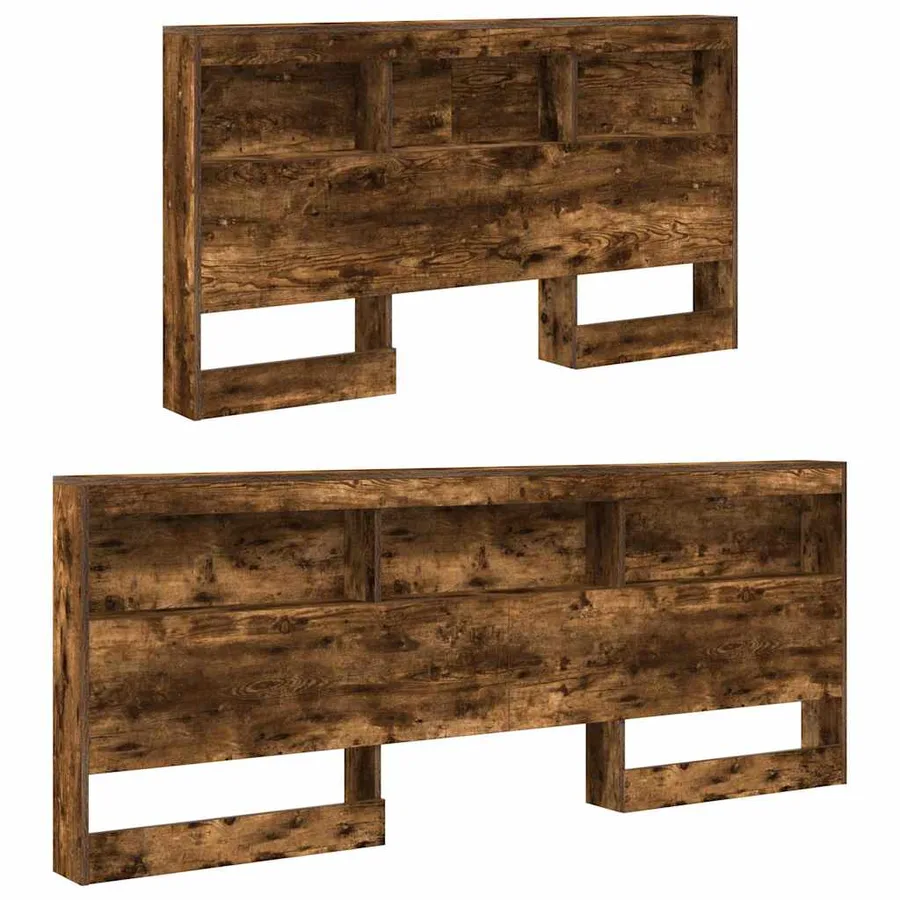 Tête de lit de rangement Chêne fumé 140 cm Bois d'ingénierie - 5