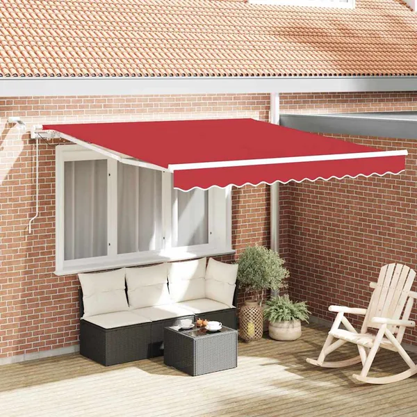 Auvent rétractable Rouge 300 x 250 cm Polyester