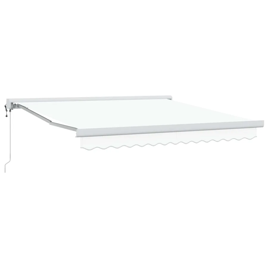 Auvent rétractable Blanc 350 x 250 x 165 cm Tissu et Métal