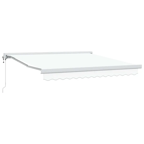 Auvent rétractable Blanc 350 x 250 x 165 cm Tissu et Métal