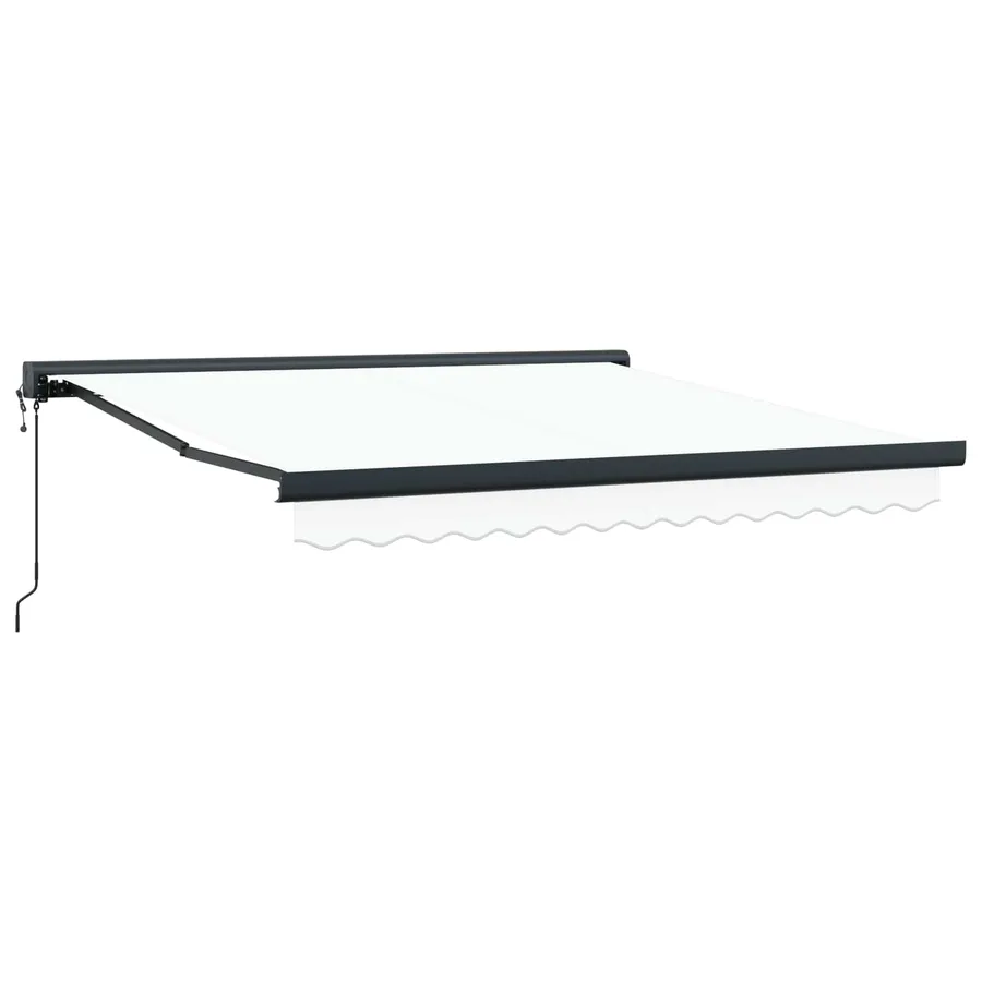 Auvent rétractable Blanc 350 x 250 x 165 cm Tissu et Métal - 2