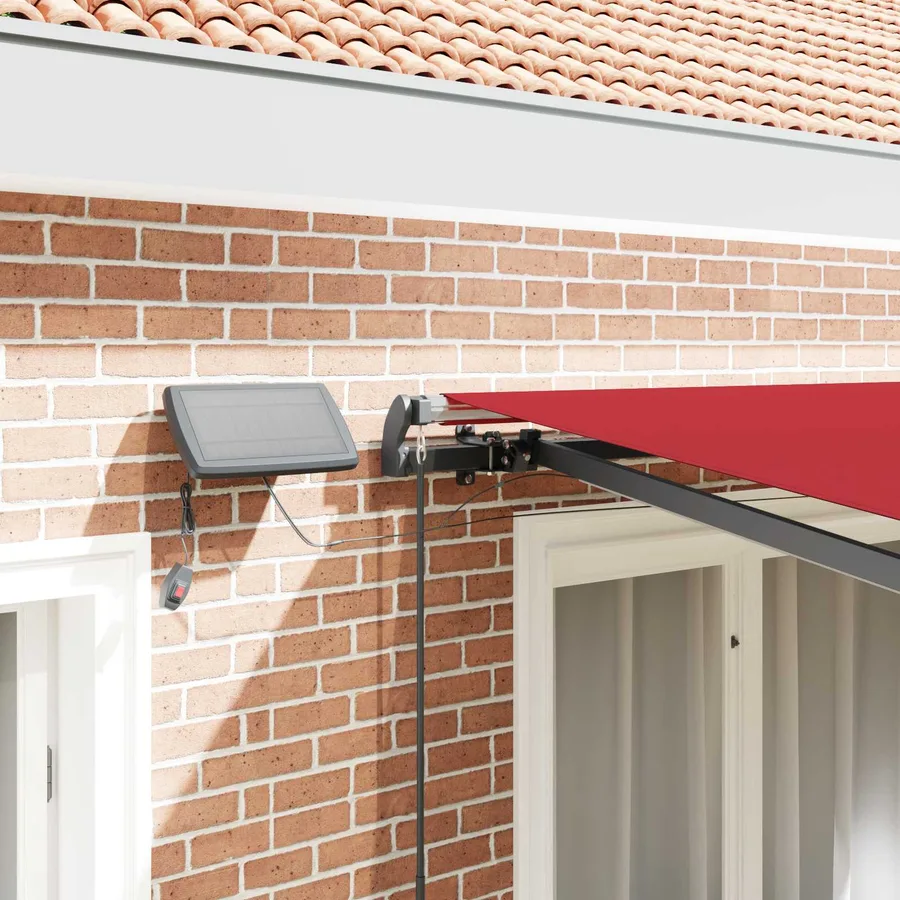 Auvent rétractable Rouge 350 x 250 cm Tissu et Aluminium - 4