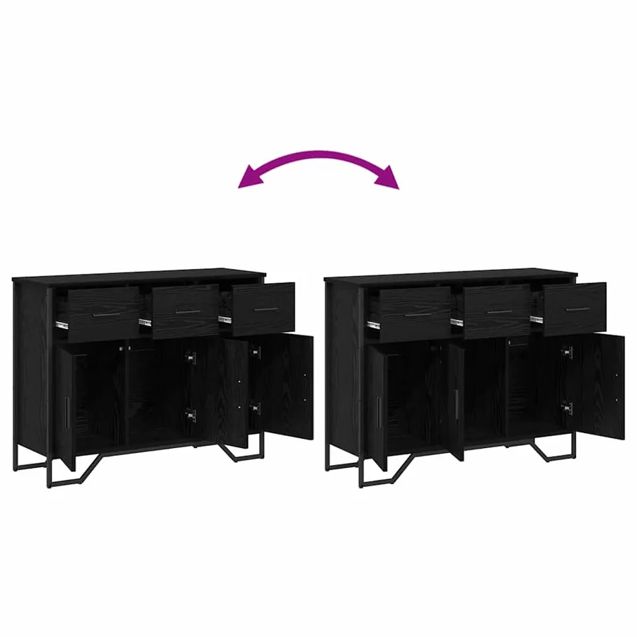 Buffet avec tiroir Chêne noir 97 x 32,5 x 74,5 cm - 8