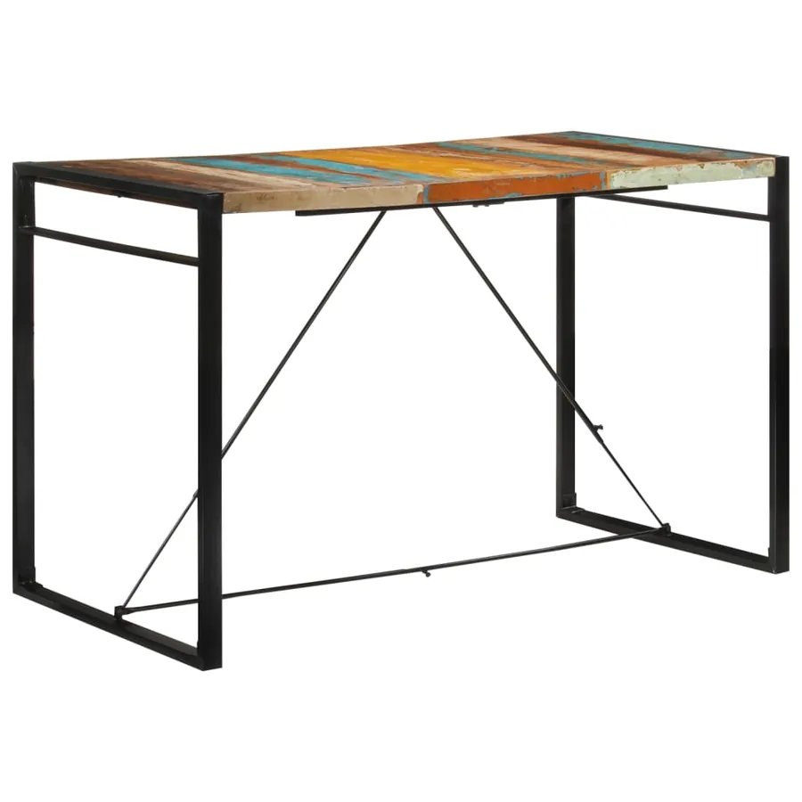 Table de bar 175x90x110 cm bois massif de récupération