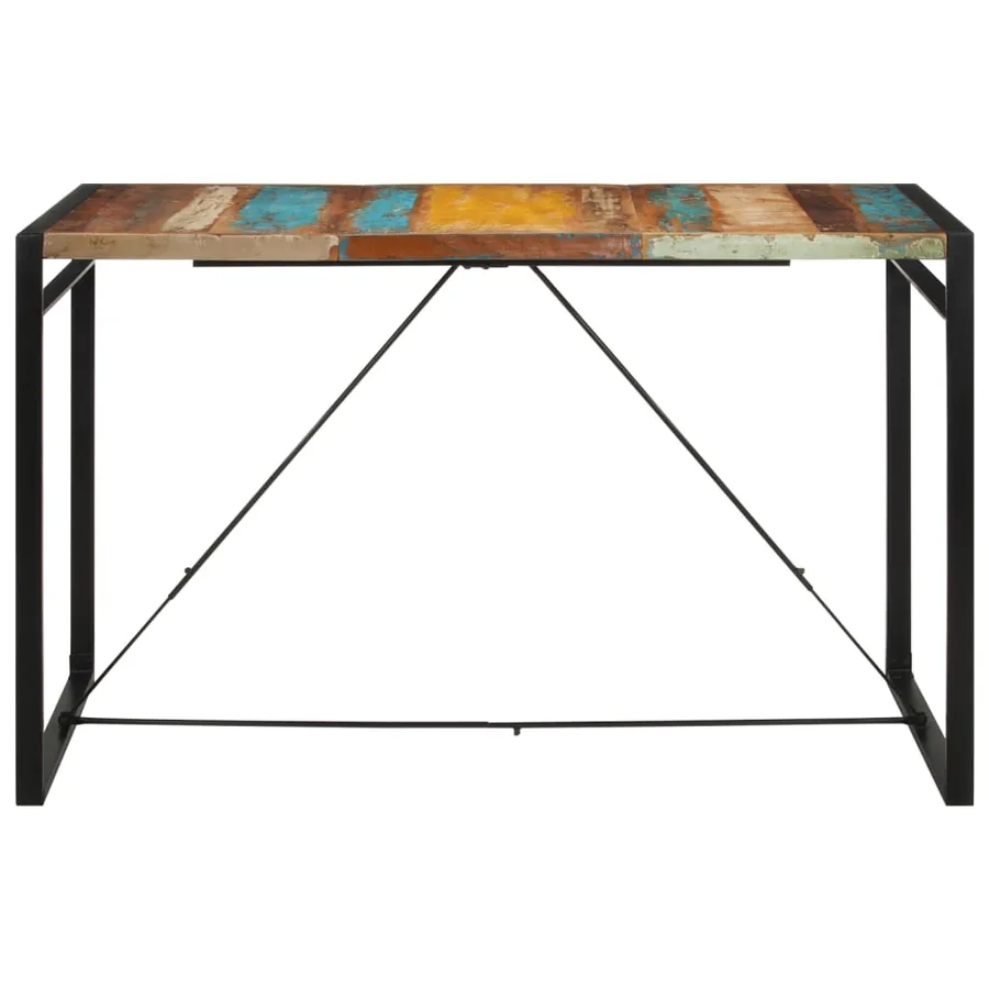 Table de bar 175x90x110 cm bois massif de récupération - 2