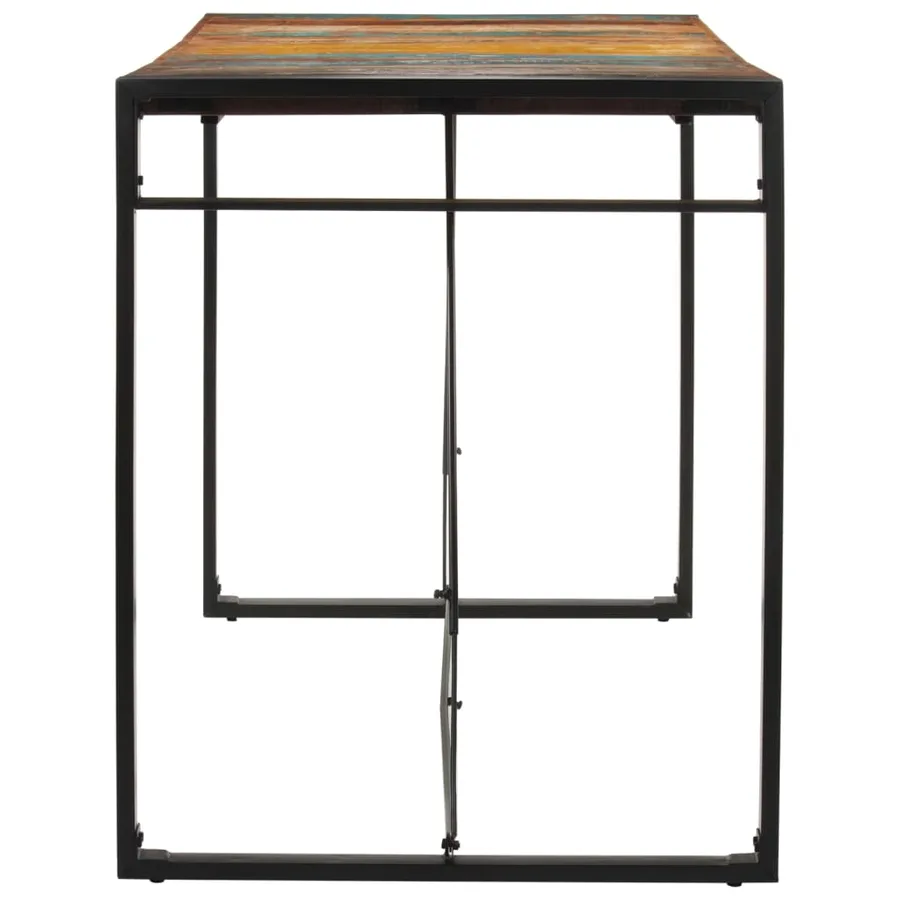 Table de bar 175x90x110 cm bois massif de récupération - 4