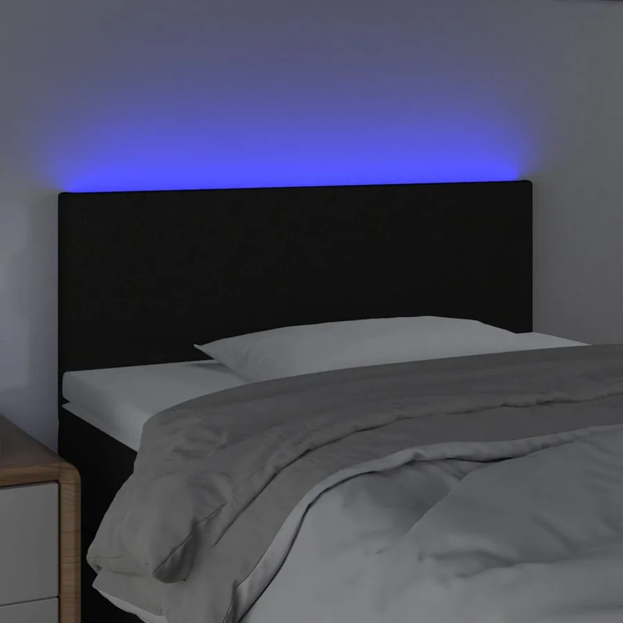 Tête de lit à LED Noir 90x5x78/88 cm Tissu - 3