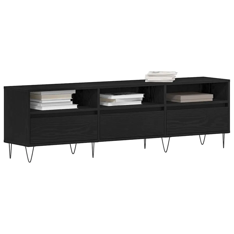 Meuble TV Chêne noir 150 x 30 x 44,5 cm Bois d'ingénierie - 3