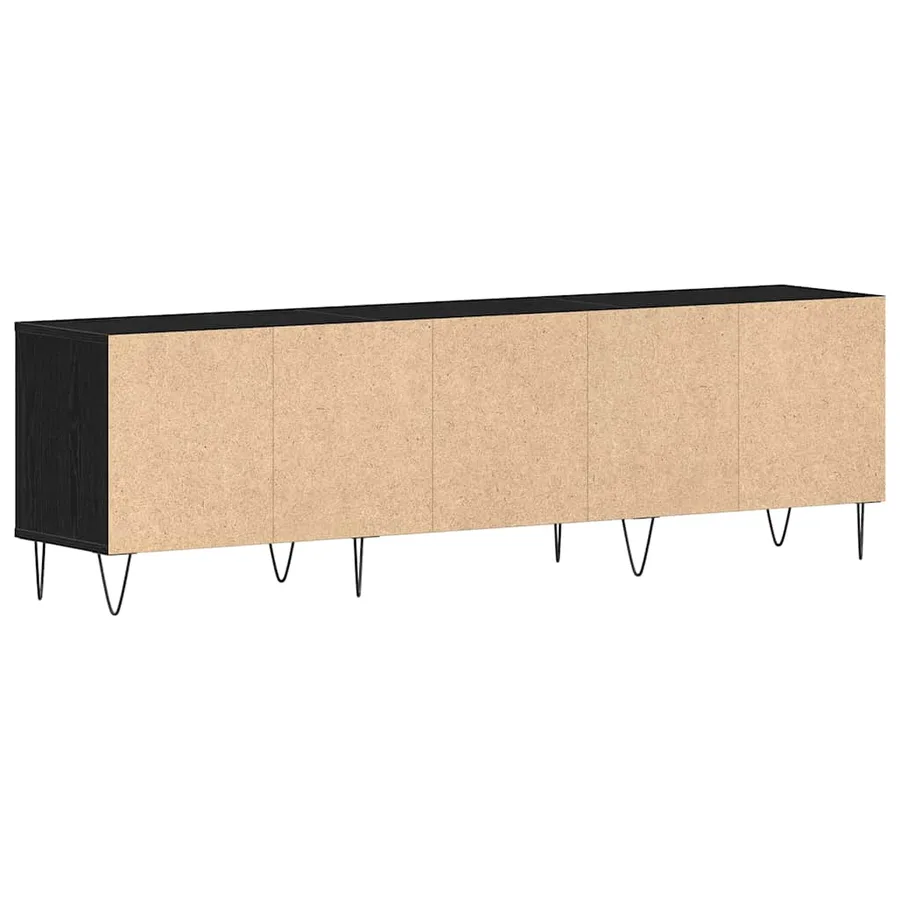 Meuble TV Chêne noir 150 x 30 x 44,5 cm Bois d'ingénierie - 6