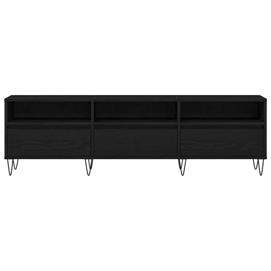 Meuble TV Chêne noir 150 x 30 x 44,5 cm Bois d'ingénierie - 7