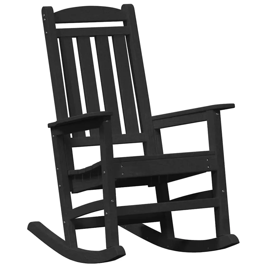 Chaise Berçante de Jardin Noir 92 x 70 x 108 cm HDPE - 2
