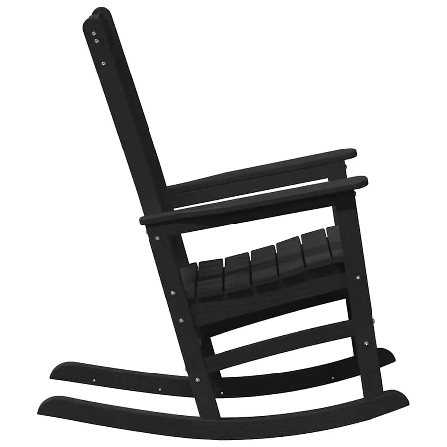 Chaise Berçante de Jardin Noir 92 x 70 x 108 cm HDPE - 5