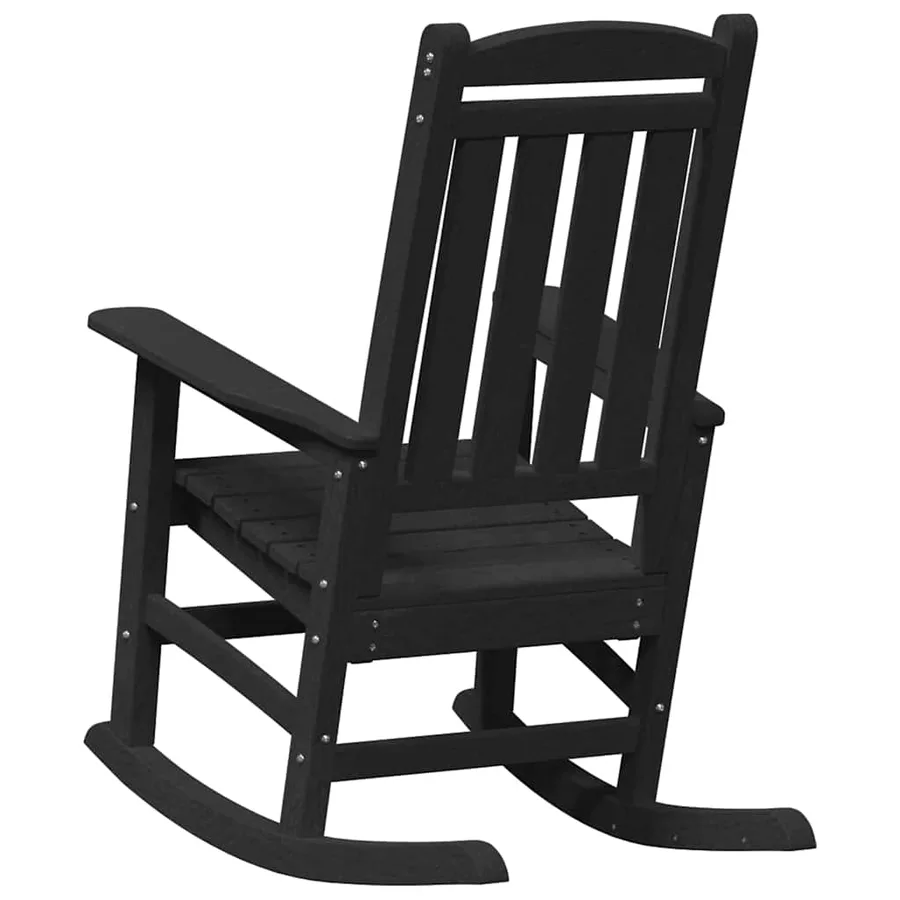Chaise Berçante de Jardin Noir 92 x 70 x 108 cm HDPE - 6