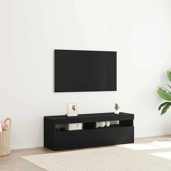 Meuble TV Chêne noir 120 x 35 x 40 cm Bois d'ingénierie