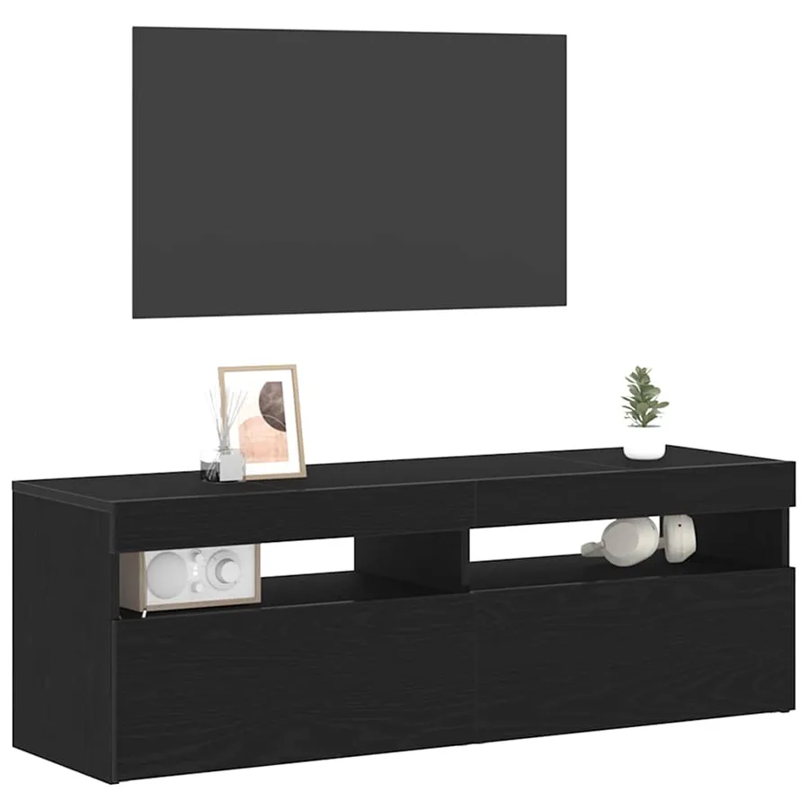 Meuble TV Chêne noir 120 x 35 x 40 cm Bois d'ingénierie - 3